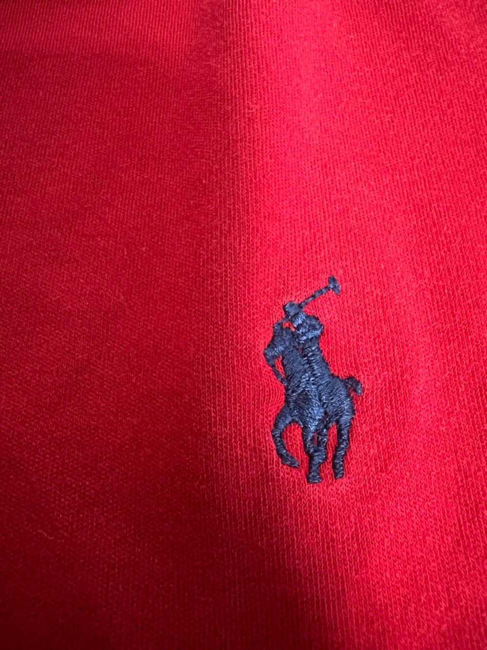 Polo Ralph Lauren Red Polo Shirt Men's XL Blue Pony Custom Fit Cotton - Picture 3 of 13